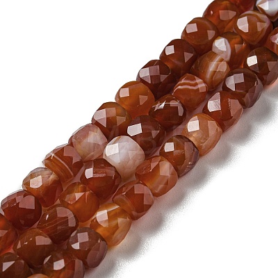 Natural Banded Agate/Striped Agate Beads Strands G-G005-B02-01-1