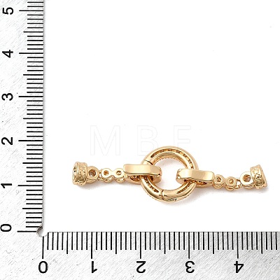 Brass Micro Pave Clear Cubic Zirconia Fold Over Clasps KK-B189-01G-1