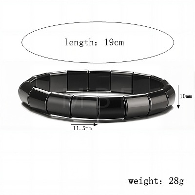 Synthetic Non-magnetic Hematite Beads Stretch Bracelets for Men PZ7053-9-1
