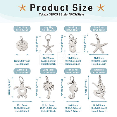 32pcs 8 Style Rack Plating Alloy Pendants FIND-EL0001-04-1