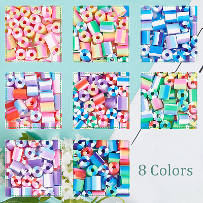   80G 8 Colors Handmade Polymer Clay Beads CLAY-PH0001-72-1