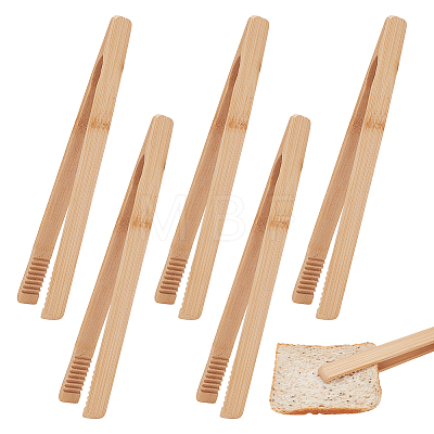 Bamboo Cooking Tongs AJEW-WH0270-205-1