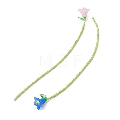 Flower Acrylic Bookmarks AJEW-TA00064-1