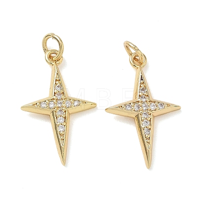 Easter Religion Brass Micro Pave Clear Cubic Zirconia Pendants KK-T085-18A-G-1