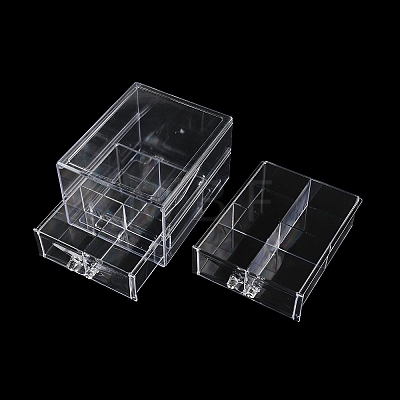 4-Grid Acrylic Jewelry Storage Drawer Boxes CON-K002-01B-1