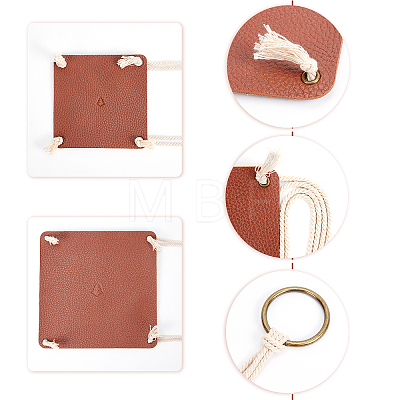   4Pcs 2 Style Leather Hanging Basket AJEW-PH0002-67-1