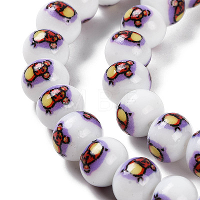 Printing Glass Beads for Necklaces Bracelets Making GLAA-B020-02A-07-1