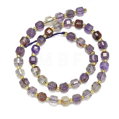 Natural Purple Lodolite Quartz/Purple Phantom Quartz  Beads Strands G-I376-D87-01-1