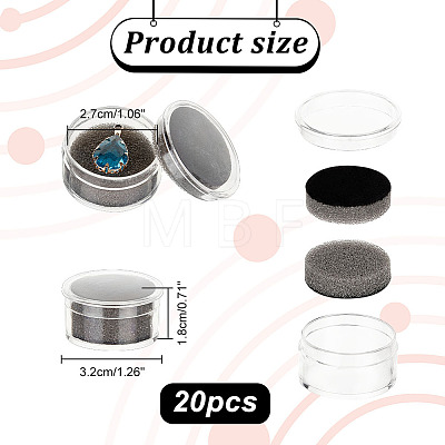 Round Clear Acrylic Loose Diamond Display Boxes CON-WH0086-073A-1