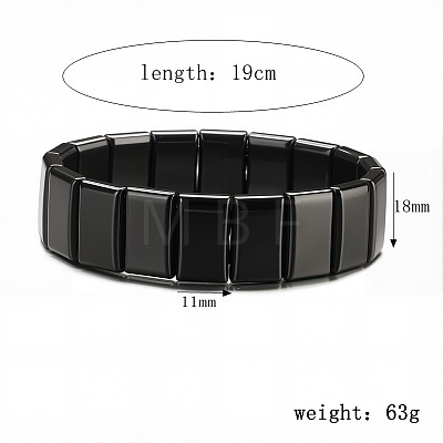 Synthetic Non-magnetic Hematite Beads Stretch Bracelets for Men PZ7053-5-1