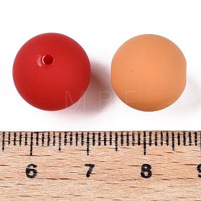 Rubberized Style Imitated Silicone Acrylic Beads MACR-T048-01A-01-1