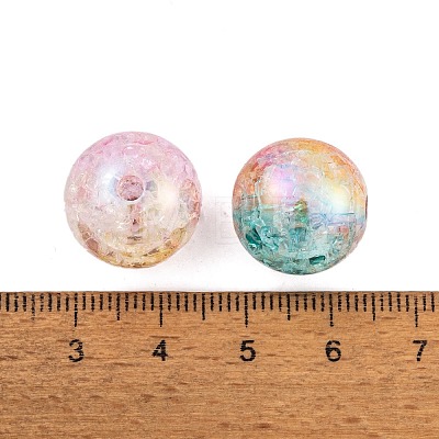 UV Plating Rainbow Iridescent Two Tone Acrylic Beads PACR-C009-04-1