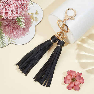 1Pc PU Leather Tassel Keychains KEYC-CL0001-50C-1