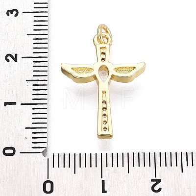 Brass Micro Pave Clear Cubic Zirconia Pendants KK-N268-95G-1