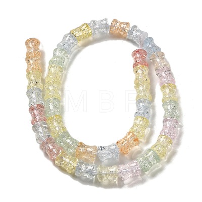 Transparent Crackle Glass Beads Strands GLAA-D025-01E-1