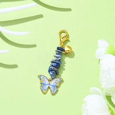 Alloy Enamel Butterfly Pendant Decoration HJEW-JM01555-04-1