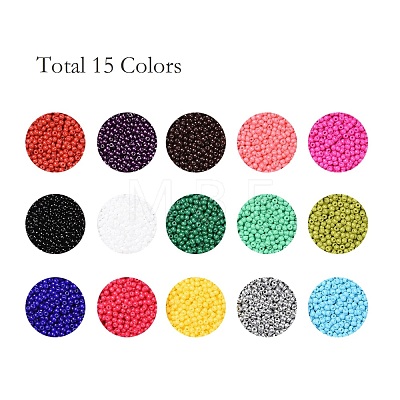 300G 15 Colors 12/0 Grade A Round Glass Seed Beads SEED-JP0011-10-2mm-1