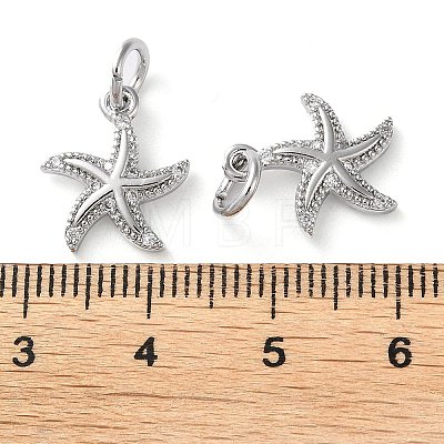 Rack Plating Brass Micro Pave Clear Cubic Zirconia Charms LS-KK-D097-04P-1