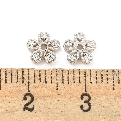 925 Sterling Silver Micro Pave Cubic Zirconia Bead Caps STER-U002-12P-1