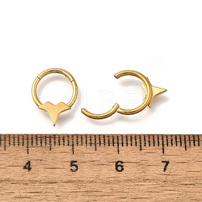 304 Stainless Steel Double Horns Hoop Nose Rings AJEW-D306-08G-1