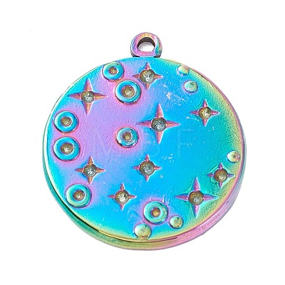 PVD Vacuum Plating 304 Stainless Steel Pendant Rhinestone Cabochons STAS-P288-14M-1