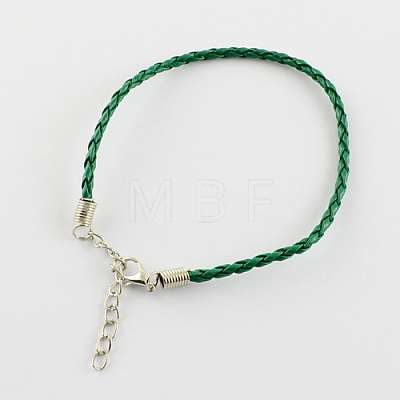 Trendy Braided Imitation Leather Bracelet Making BJEW-S076-012-1