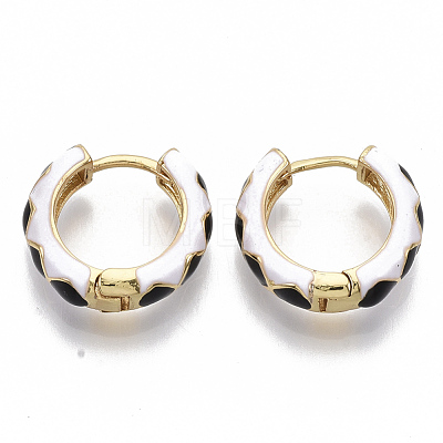 Brass Huggie Hoop Earrings EJEW-S209-05A-1