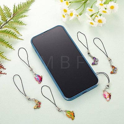 Alloy Enamel Mobile Strap HJEW-SW00027-02-1