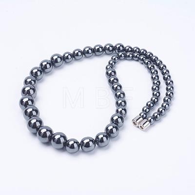 Electroplate Magnetic Synthetic Hematite Jewelry Sets SJEW-G060-03A-1
