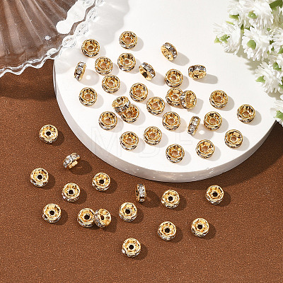 SHEGRACE Brass Micro Pave Clear Cubic Zirconia Spacer Beads XGRQ1U281-308G-1