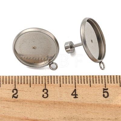201 Stainless Steel Stud Earrings Findings STAS-K279-01E-P-1