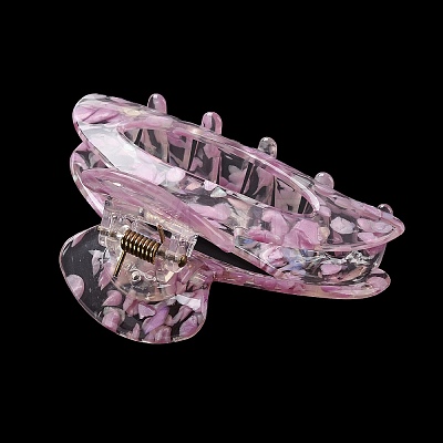Transparent Floral Pattern Acrylic Claw Hair Clips PW23031332736-1