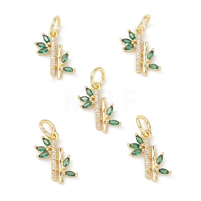 Rack Plating Brass Pave Cubic Zirconia Charms KK-G464-08G-1