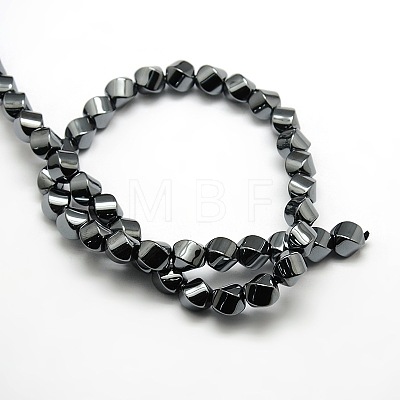 Grade AA Magnetic Synthetic Hematite Twist Bead Strands G-G644-A-09-1