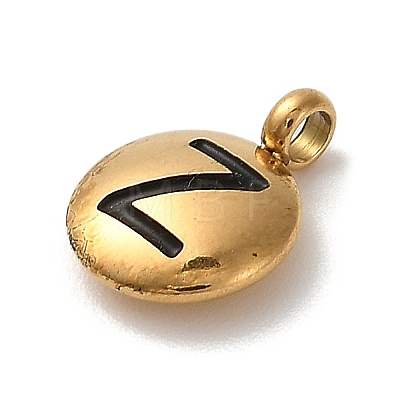 304 Stainless Steel Black Enamel Charms STAS-R009-01G-Z-1
