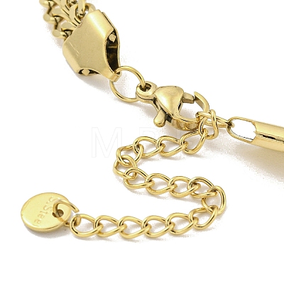 Hollow Lantern 304 Stainless Steel Link Twisted Chain Bracelets for Women BJEW-Q339-02G-1