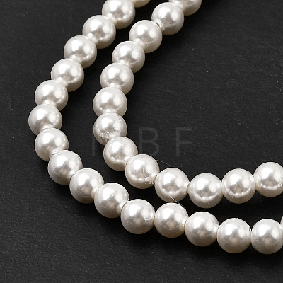 Electroplated Shell Pearl Beads Strands BSHE-K017-4mm-1