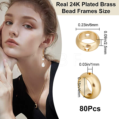 80Pcs Brass Beads Frames KK-CN0002-57-1