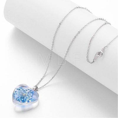 Glass Pendant Necklaces NJEW-JN01662-1
