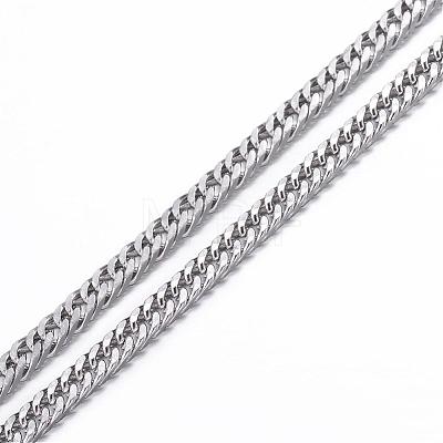 304 Stainless Steel Curb Chain Necklaces NJEW-P147-03P-1