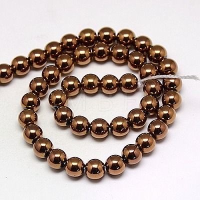 Electroplate Non-magnetic Synthetic Hematite Beads Strands G-J169A-4mm-M-1