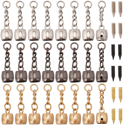 30 Sets 3 Colors Zinc Alloy Cord Ends FIND-SC0023-69-1
