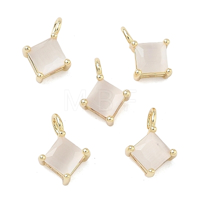 Brass Cat Eye Pendants KK-C251-09C-G01-1