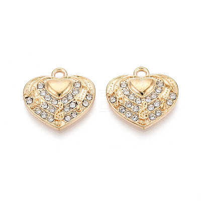 Alloy Rhinestone Pendants FIND-N008-28KCG-1
