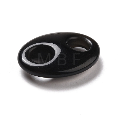 Natural Obsidian Connector Charms G-P467-01E-1