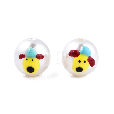 Animal Opaque ABS Plastic Imitation Pearl Enamel Beads KY-G020-03A-1