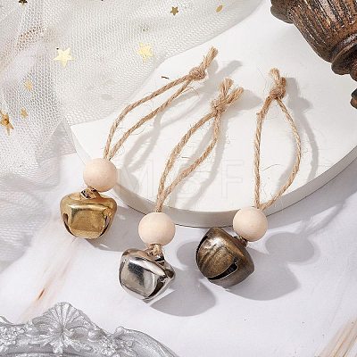 3Pcs 3 Colors Iron Bell Pendant Decoration HJEW-JM02228-1