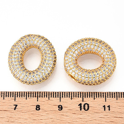 Brass Micro Pave Cubic Zirconia Pendants KK-N254-06G-O-1