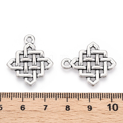 Tibetan Style Alloy Chinese Knot Pendants TIBEP-872-AS-RS-1