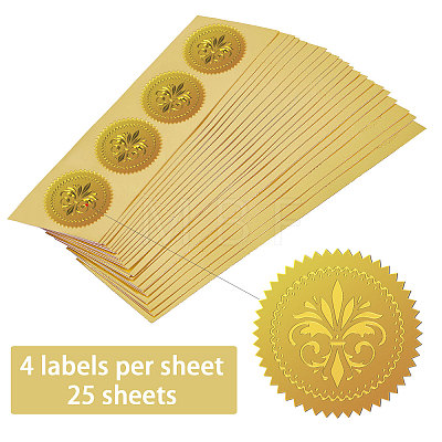 Self Adhesive Gold Foil Embossed Stickers DIY-WH0211-366-1